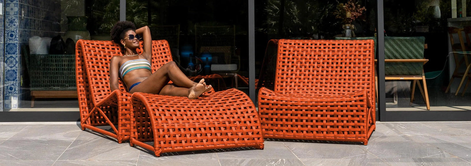 Summer Chair + Ottoman - Casal Sol Outdoor Concept 